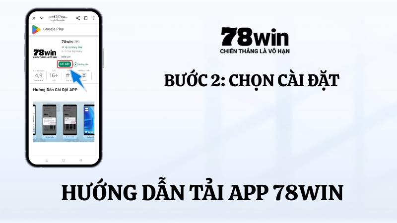 Bước 2 tải app 78WIN – Bật nguồn không xác định và cài APK